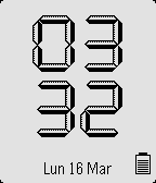 montre digitale 7 segments 3D avec date et batterie - Pebble Appstore